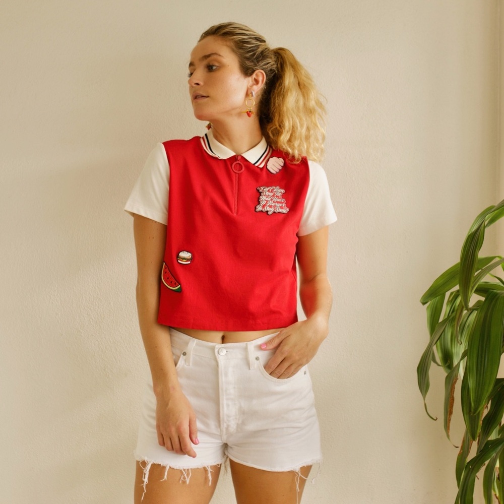 Tommy Hilfiger Gigi Hadid RARE Red Crop Top MED